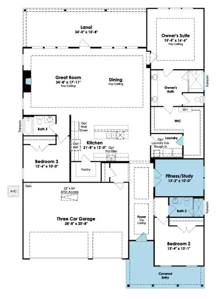 2D floor plan layout of this home in Cresswind at Spring Haven, Newnan, GA (Image 4). 2D floor plan layout of this home in Cresswind at Spring Haven, Newnan, GA (Image 4).