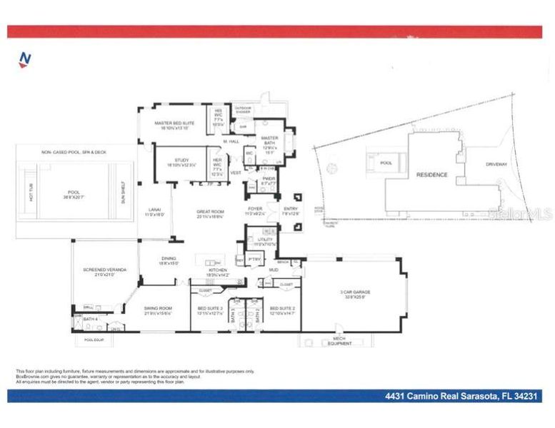 2D floor plan layout of this home in , Sarasota, FL (Image 6).