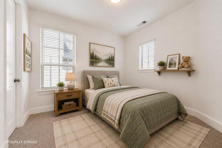 Downstairs bedroom - virtually staged Downstairs bedroom - virtually staged