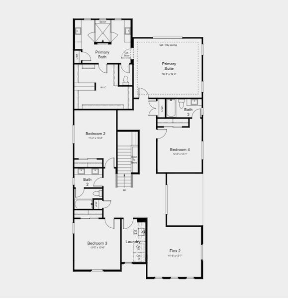 2D floor plan layout for the Calico by Taylor Morrison in Verdin Discovery Collection, Phoenix, AZ (Image 4). 2D floor plan layout for the Calico by Taylor Morrison in Verdin Discovery Collection, Phoenix, AZ (Image 4).