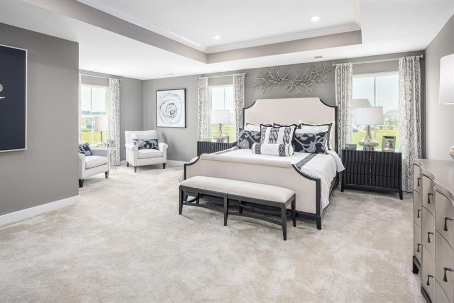Representative furnished interior of a home built from the Versailles by Ryan Homes in Eagles Crest, Cornelia (Image 6).