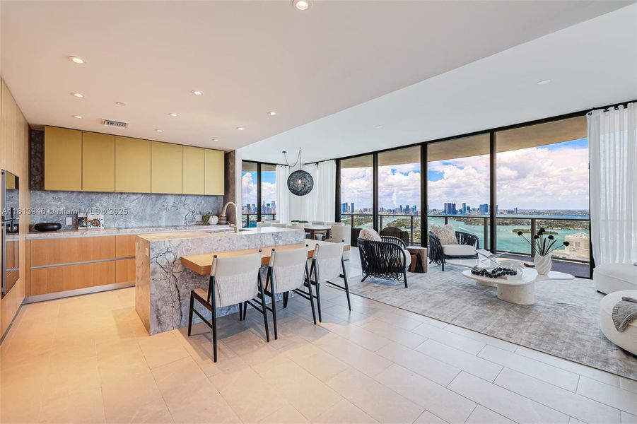 Furnished interior view inside a new home in Five Park, Miami Beach (Image 7).