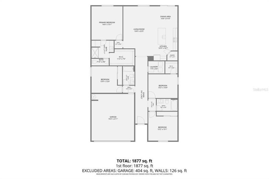2D floor plan layout of this home in Salt Meadows - Classic Series, Parrish, FL (Image 7).