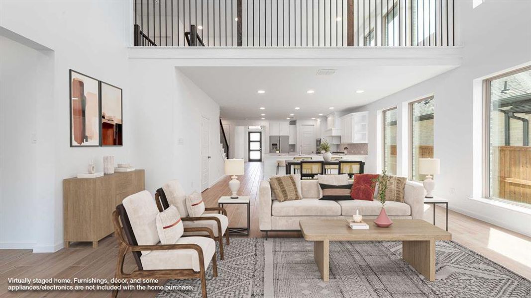 Furnished interior view inside a new home in Devonshire - Reserve 45', Forney (Image 3). Furnished interior view inside a new home in Devonshire - Reserve 45', Forney (Image 3).