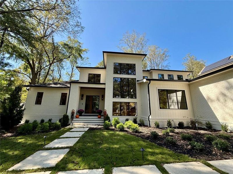 Front exterior of a new home in , Sandy Springs, GA, highlighting curb appeal (Image 29).