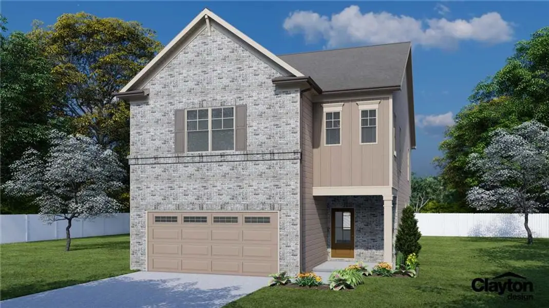 Front exterior of a new home in Crofton Place Enclave, Snellville, GA, highlighting curb appeal (Image 19).
