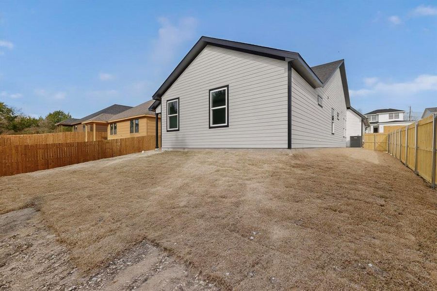 Rear view of property with a fenced backyard Rear view of property with a fenced backyard
