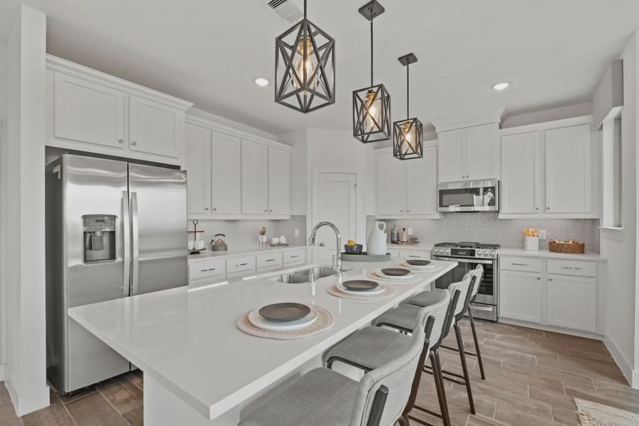 Representative furnished interior of a home built from the Capeside by Chesmar Homes in Elyson Courtyard Collection, Katy (Image 6).