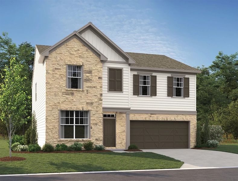 Front exterior of a home in the Creekside community, located in Dawsonville, GA (Image 14).