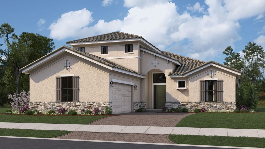 Representative exterior photo of a completed home built from the Rebecca by Kolter Homes in Esprit at Avenir, Palm Beach Gardens, FL (Image 29). Representative exterior photo of a completed home built from the Rebecca by Kolter Homes in Esprit at Avenir, Palm Beach Gardens, FL (Image 29).