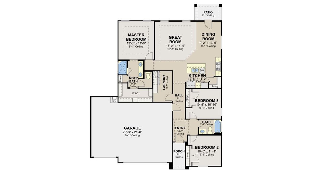 2D floor plan layout for the Sophora by Hakes Brothers in Hickory Ridge Estates, Elmendorf, TX (Image 3). 2D floor plan layout for the Sophora by Hakes Brothers in Hickory Ridge Estates, Elmendorf, TX (Image 3).