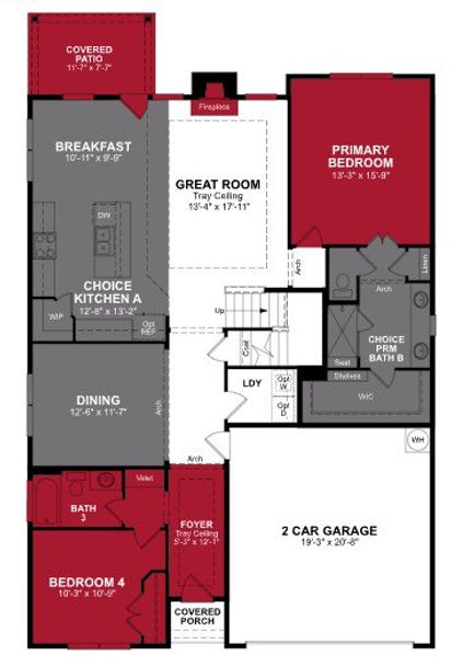 2D floor plan layout of this home in Valencia on the Lake, Little Elm, TX (Image 3). 2D floor plan layout of this home in Valencia on the Lake, Little Elm, TX (Image 3).