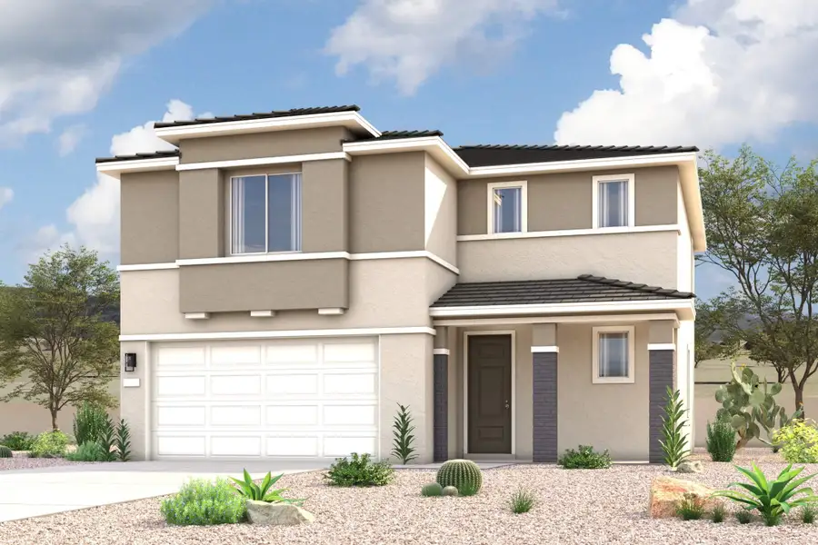 A house with a garage. A house with a garage.