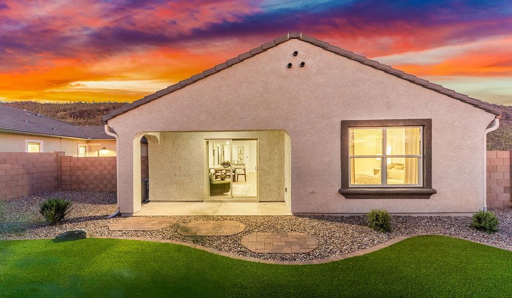 Exterior details and patio area of a home in Saguaro Bloom, Marana (Image 25).