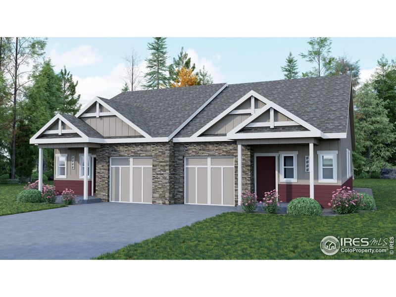 Front exterior of a new home in Wilson Commons, Loveland, CO, highlighting curb appeal (Image 4).
