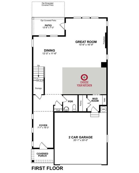 2D floor plan layout for the Lewis by Beazer Homes in Poppy at GreenHouse, Marietta, GA (Image 3).