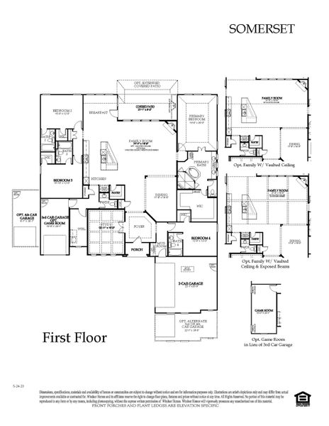 2D floor plan layout for the Somerset by Windsor Homes in Ridge Pointe Estates, Sunnyvale, TX (Image 4).