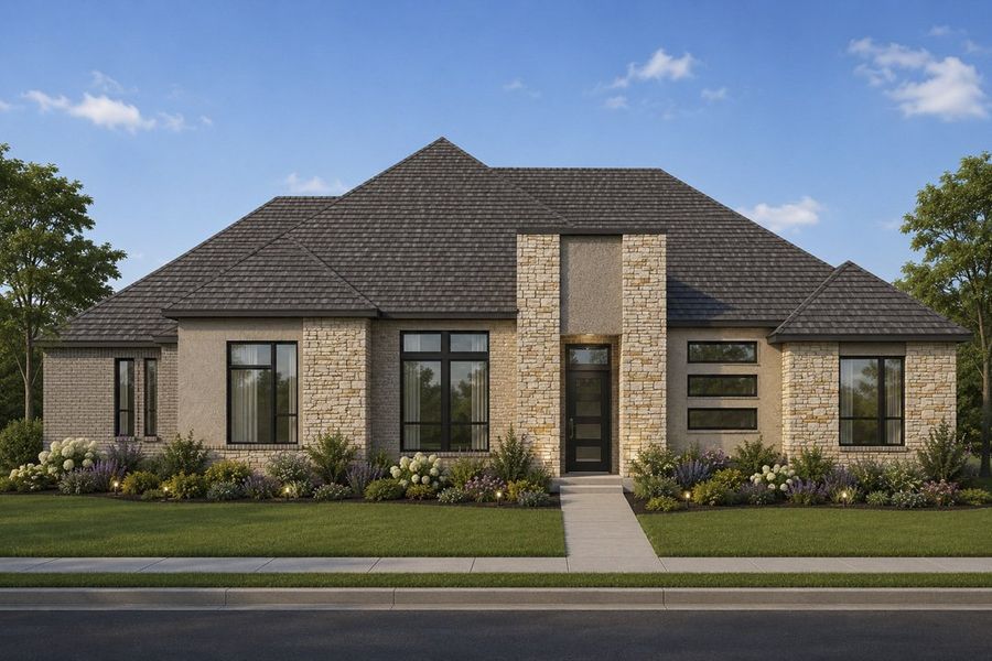 Representative exterior photo of a completed home built from the The Meadowbrook by Lillian Custom Homes in Emerson Farms, Rockwall, TX (Image 6). Representative exterior photo of a completed home built from the The Meadowbrook by Lillian Custom Homes in Emerson Farms, Rockwall, TX (Image 6).