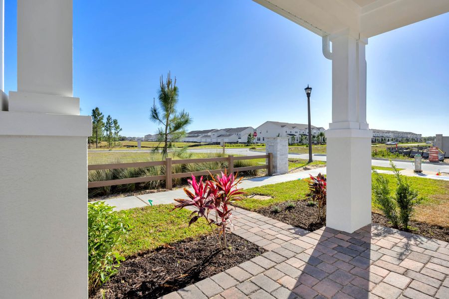Representative exterior details of a home built from the Whitney by Rockwell Homes in Harvest at Ovation - Townhomes, Winter Garden (Image 3). Representative exterior details of a home built from the Whitney by Rockwell Homes in Harvest at Ovation - Townhomes, Winter Garden (Image 3).