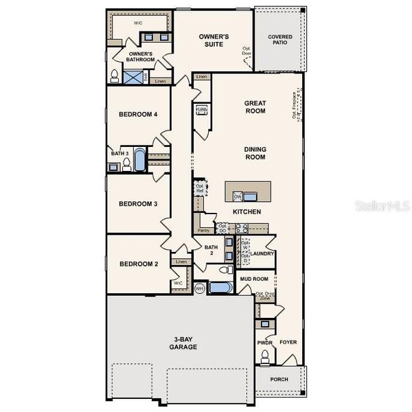 2D floor plan layout of this home in The Magnolia Series at Reserve East, Flagler Beach, FL (Image 5). 2D floor plan layout of this home in The Magnolia Series at Reserve East, Flagler Beach, FL (Image 5).
