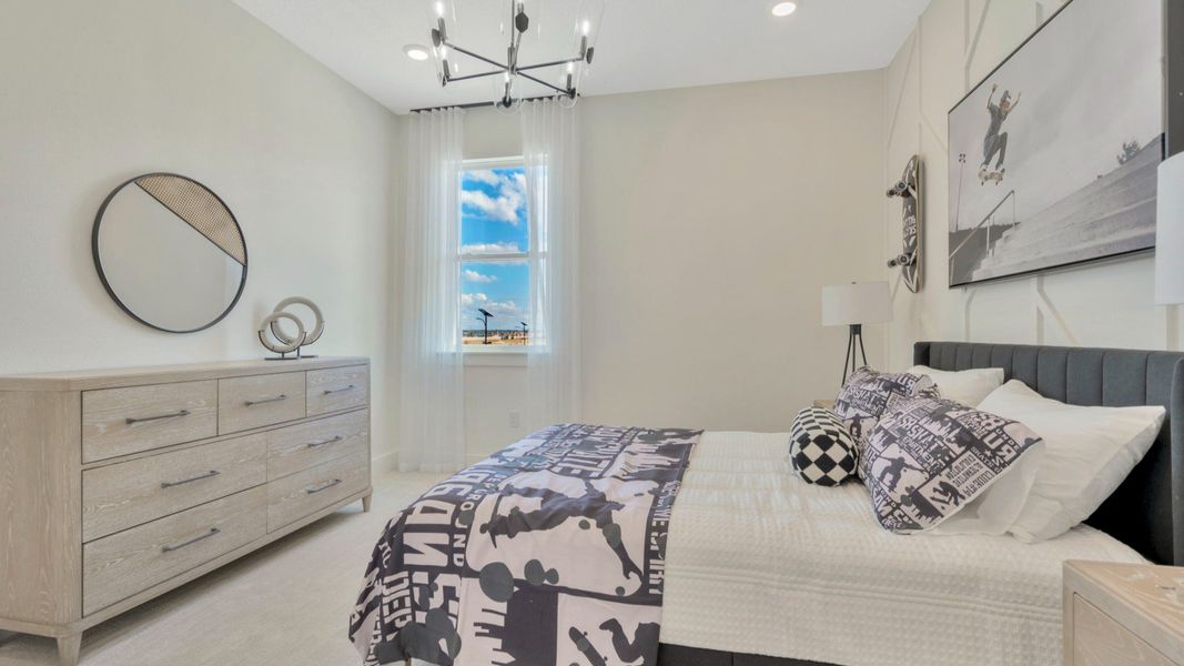 The Fifth Bedroom of a DRB Homes Grand Eider model, which is a home plan offered at Serengeti in Spring Hill, FL.