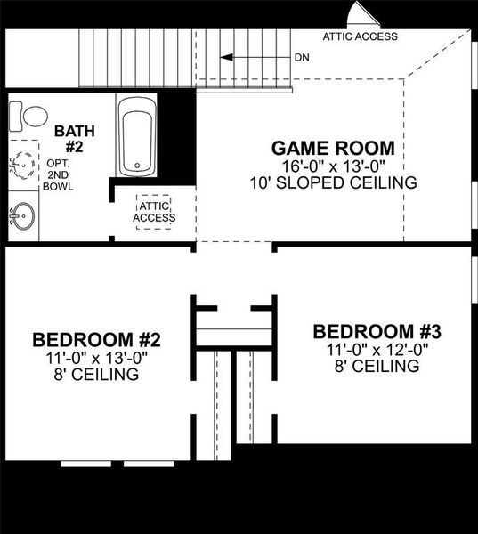 2D floor plan layout of this home in Kings Way, Denton, TX (Image 2).