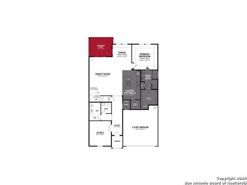 2D floor plan layout of this home in Comanche Ridge, San Antonio, TX (Image 2).