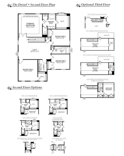 2D floor plan layout for the Drexel by Eastwood Homes in Daniel Farms, Benson, NC (Image 4). 2D floor plan layout for the Drexel by Eastwood Homes in Daniel Farms, Benson, NC (Image 4).
