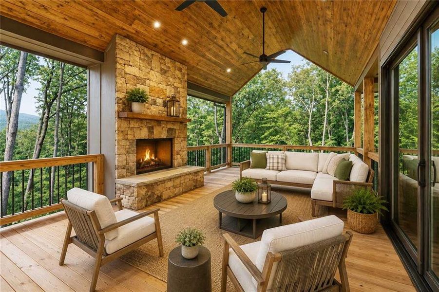 Exterior details and patio area of a home in , Ellijay (Image 31). Exterior details and patio area of a home in , Ellijay (Image 31).