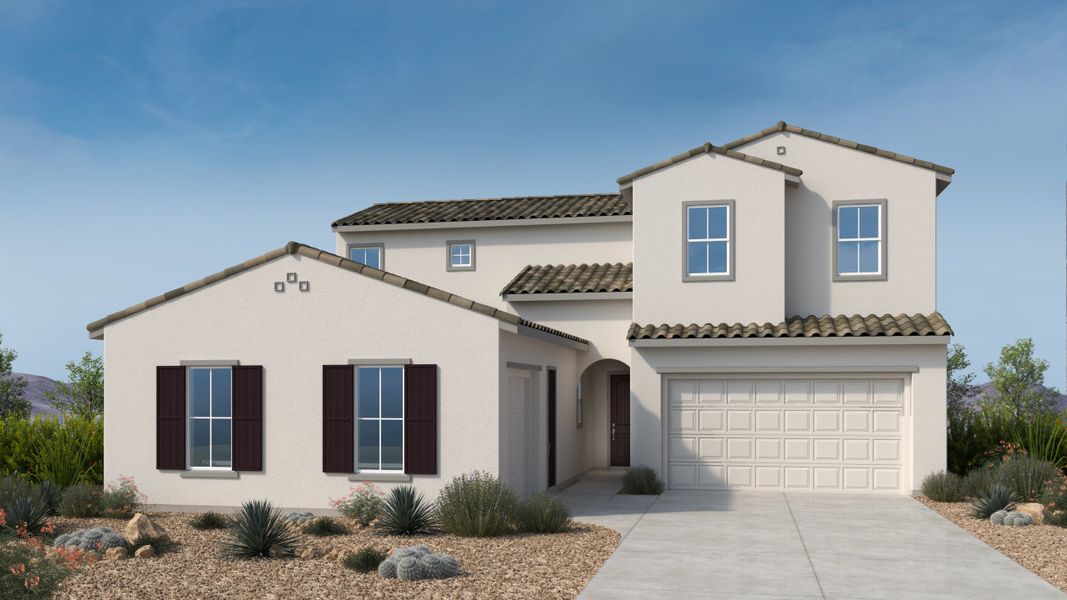 Front exterior of a home in the Verdin Passage Collection community, located in Phoenix, AZ (Image 12).