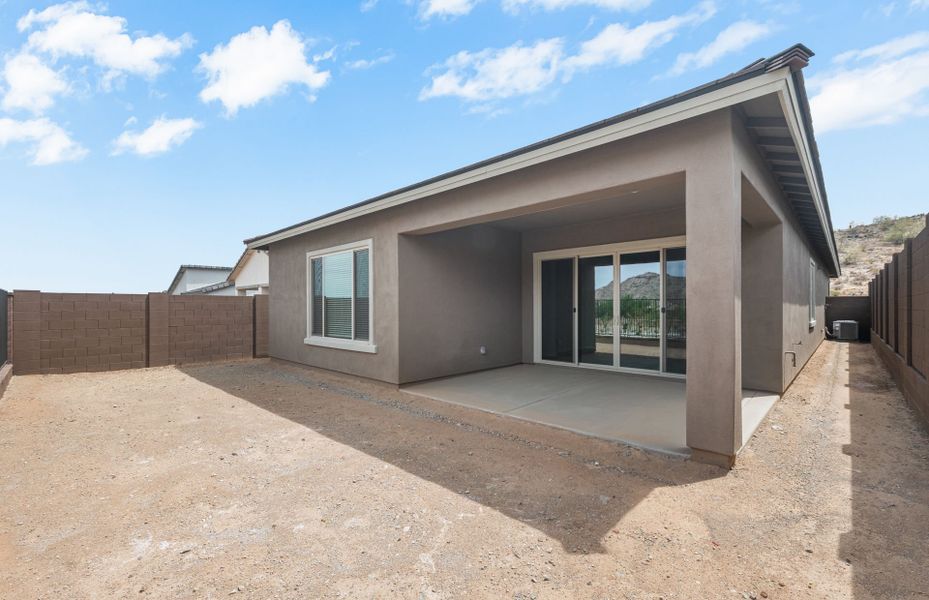 Exterior details and patio area of a home in Regent Hills - Meadow Series, Buckeye (Image 4).