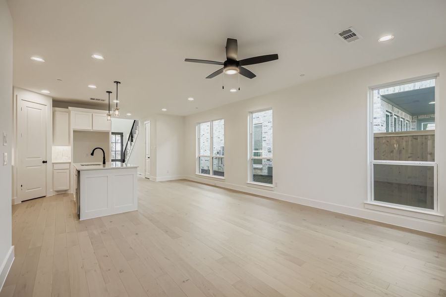 Spacious, unfurnished interior of a new home in Castle Hills Northpointe - Townhomes, Carrollton (Image 14). Spacious, unfurnished interior of a new home in Castle Hills Northpointe - Townhomes, Carrollton (Image 14).