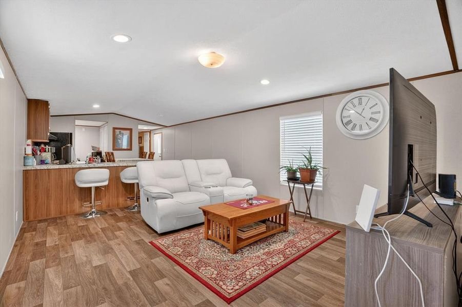cozy seating in living area convenient to kitchen and dining cozy seating in living area convenient to kitchen and dining