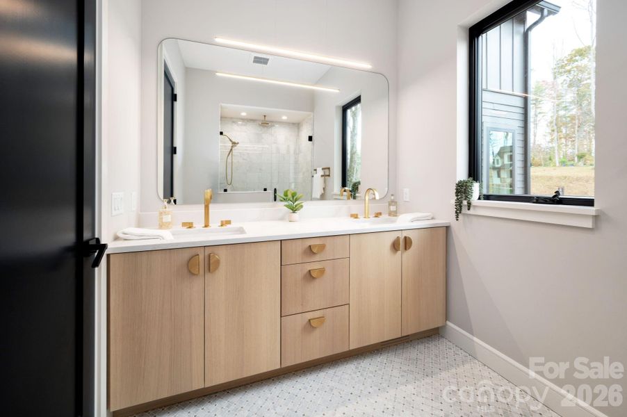 Primary Dual Vanity with Kohler Fixtures