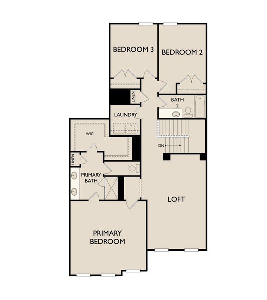 2D floor plan layout for the Lily by Ashton Woods in The Point, Rolesville, NC (Image 4).