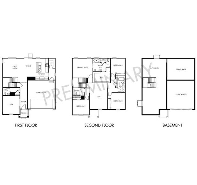 2D floor plan layout of this home in Meridian Ranch, Peyton, CO (Image 3).
