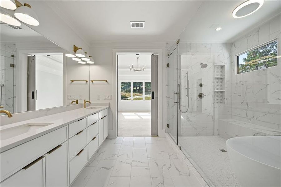 Furnished interior view inside a new home in , Monroe (Image 9).