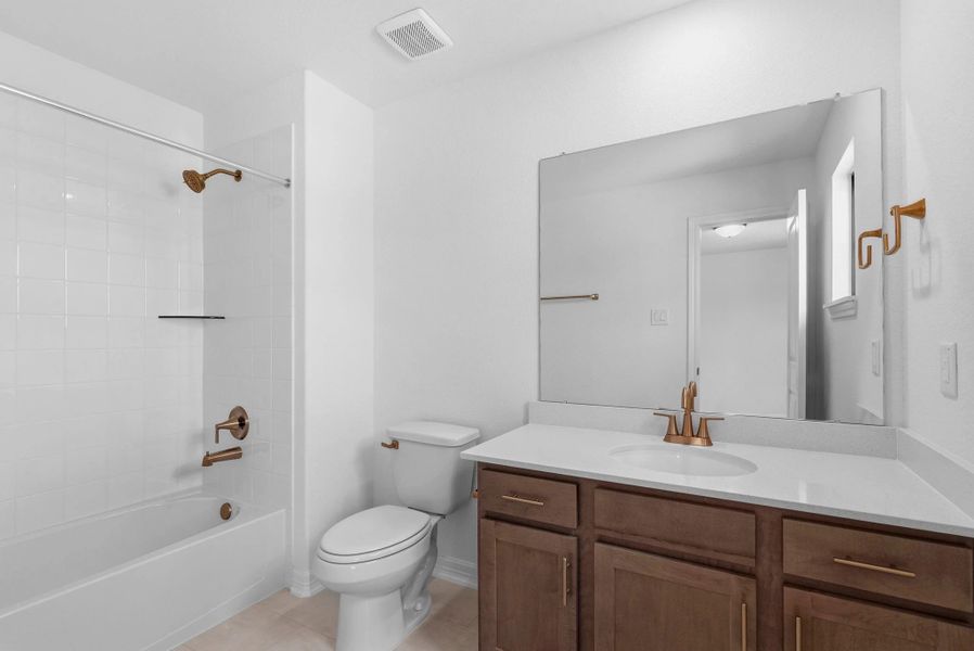 Third bathroom. Sample product photo. Actual exterior and interior selections may vary by homesite. Photo may be virtually staged. Third bathroom. Sample product photo. Actual exterior and interior selections may vary by homesite. Photo may be virtually staged.