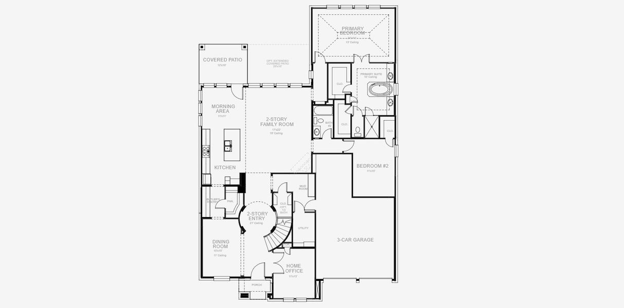 2D floor plan layout for the 3650W by Perry Homes in Windborne 100', Converse, TX (Image 4). 2D floor plan layout for the 3650W by Perry Homes in Windborne 100', Converse, TX (Image 4).