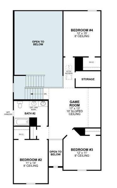 2D floor plan layout of this home in The Preserve, Justin, TX (Image 5).