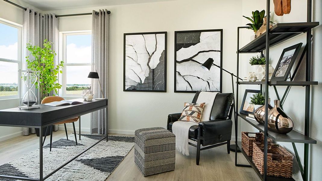 Representative furnished interior of a home built from the Ridgway by Taylor Morrison in The Fields at Looking Glass Town Collection, Parker (Image 16).