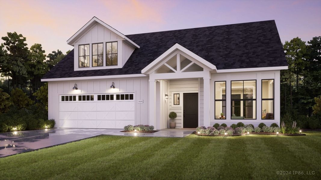 Representative exterior photo of a completed home built from the Palazzo by Perfection Builders in The Courtyards at The Heritage, Andover, KS (Image 11).