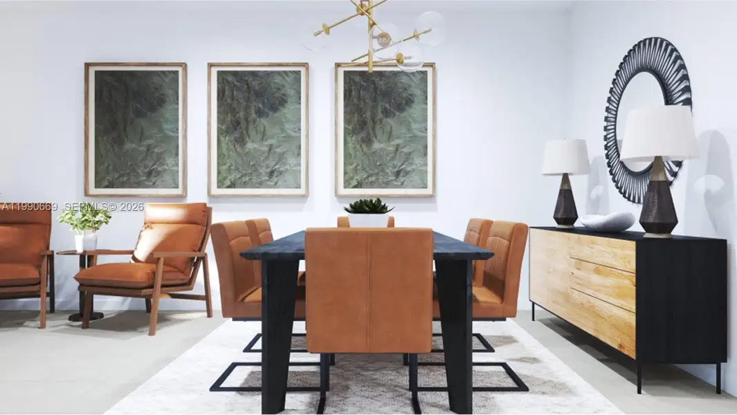 Furnished interior view inside a new home in Altamira, Homestead (Image 4).