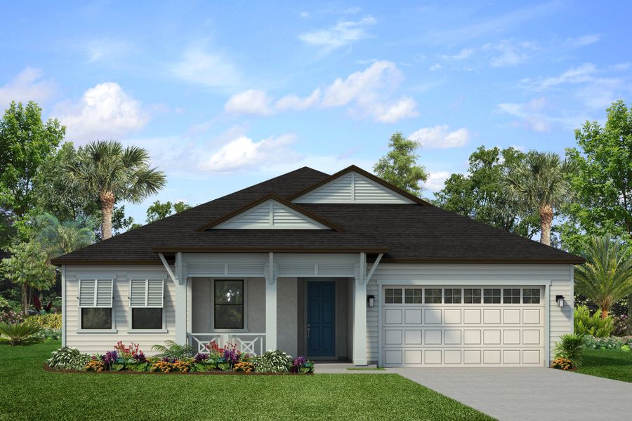 Representative exterior photo of a completed home built from the Ranier by Park Square Residential in The Sanctuary at Seaire, Parrish, FL (Image 7). Representative exterior photo of a completed home built from the Ranier by Park Square Residential in The Sanctuary at Seaire, Parrish, FL (Image 7).