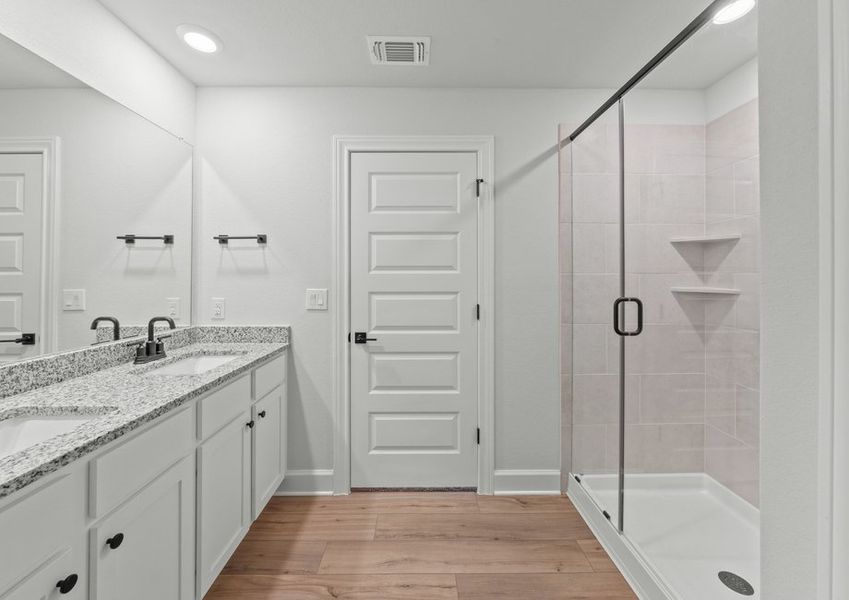 Peaceful master bath.