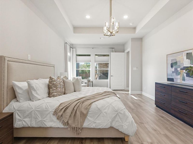 Large Primary Bedroom, showing Windows Overlooking Patio/Side Yard