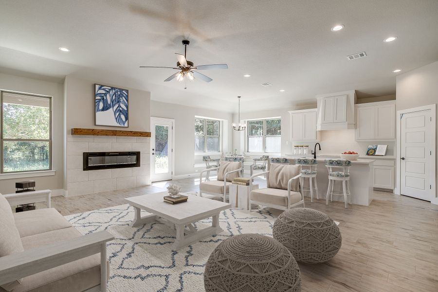 Representative furnished interior of a home built from the The Violet by Kenmark Homes in Whispering Winds, Springtown (Image 5). Representative furnished interior of a home built from the The Violet by Kenmark Homes in Whispering Winds, Springtown (Image 5).