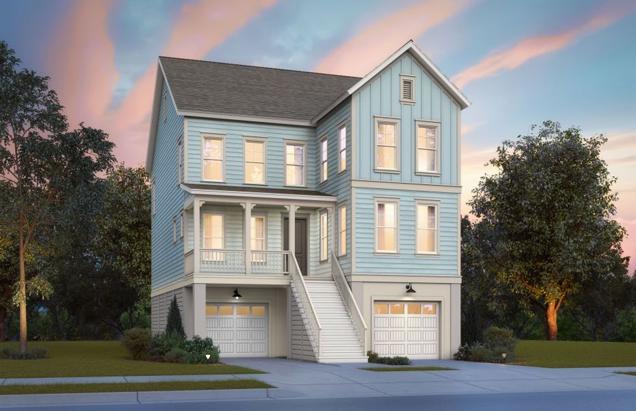 Representative exterior photo of a completed home built from the Poplar - Drive Under by Pulte Homes in Heartwood, Richmond Hill, GA (Image 4).