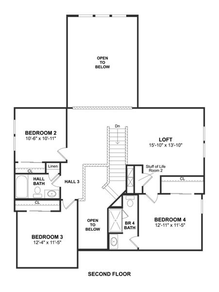2D floor plan layout for the Omaha by K. Hovnanian® Homes in River Ranch Estates, Dayton, TX (Image 5). 2D floor plan layout for the Omaha by K. Hovnanian® Homes in River Ranch Estates, Dayton, TX (Image 5).