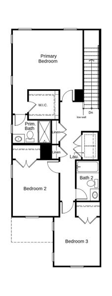 2D floor plan layout of this home in Peartree Towns, Mebane, NC (Image 3).